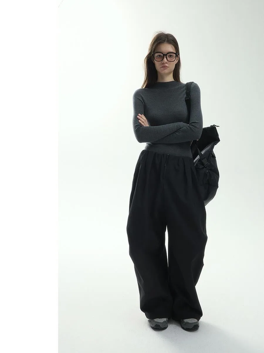 High-Waisted Wide-Leg Trousers