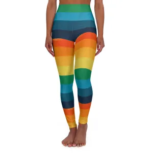 High Waisted Yoga Leggings - Striped Dragon