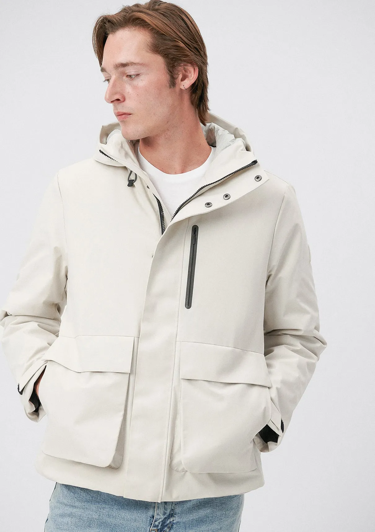 Hooded Beige Jacket