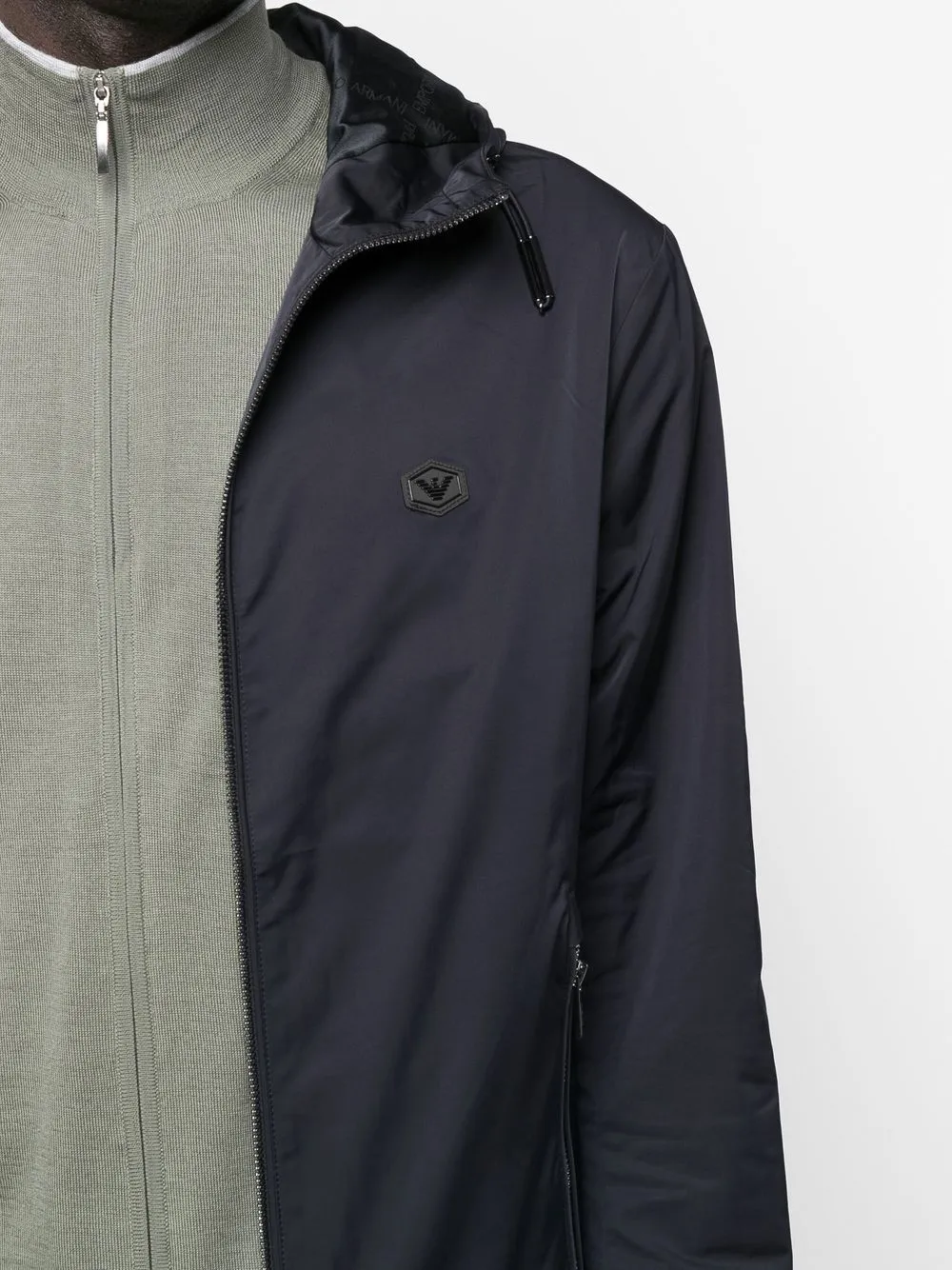 Hooded blouson jacket