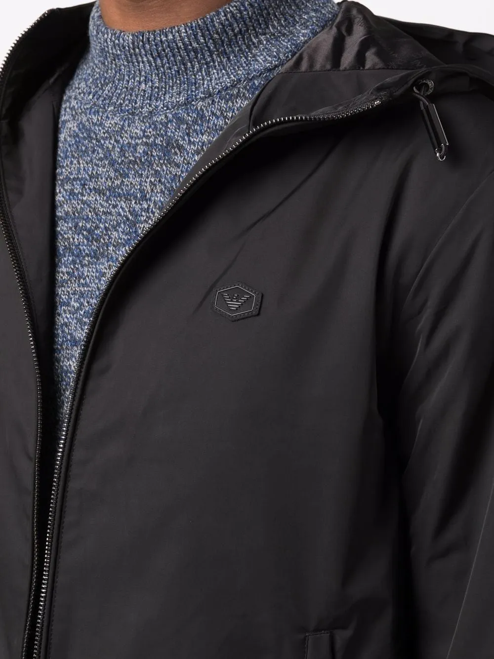 Hooded blouson jacket
