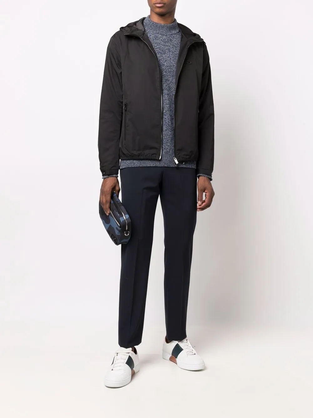 Hooded blouson jacket