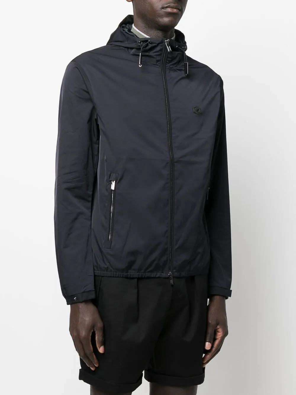 Hooded blouson jacket