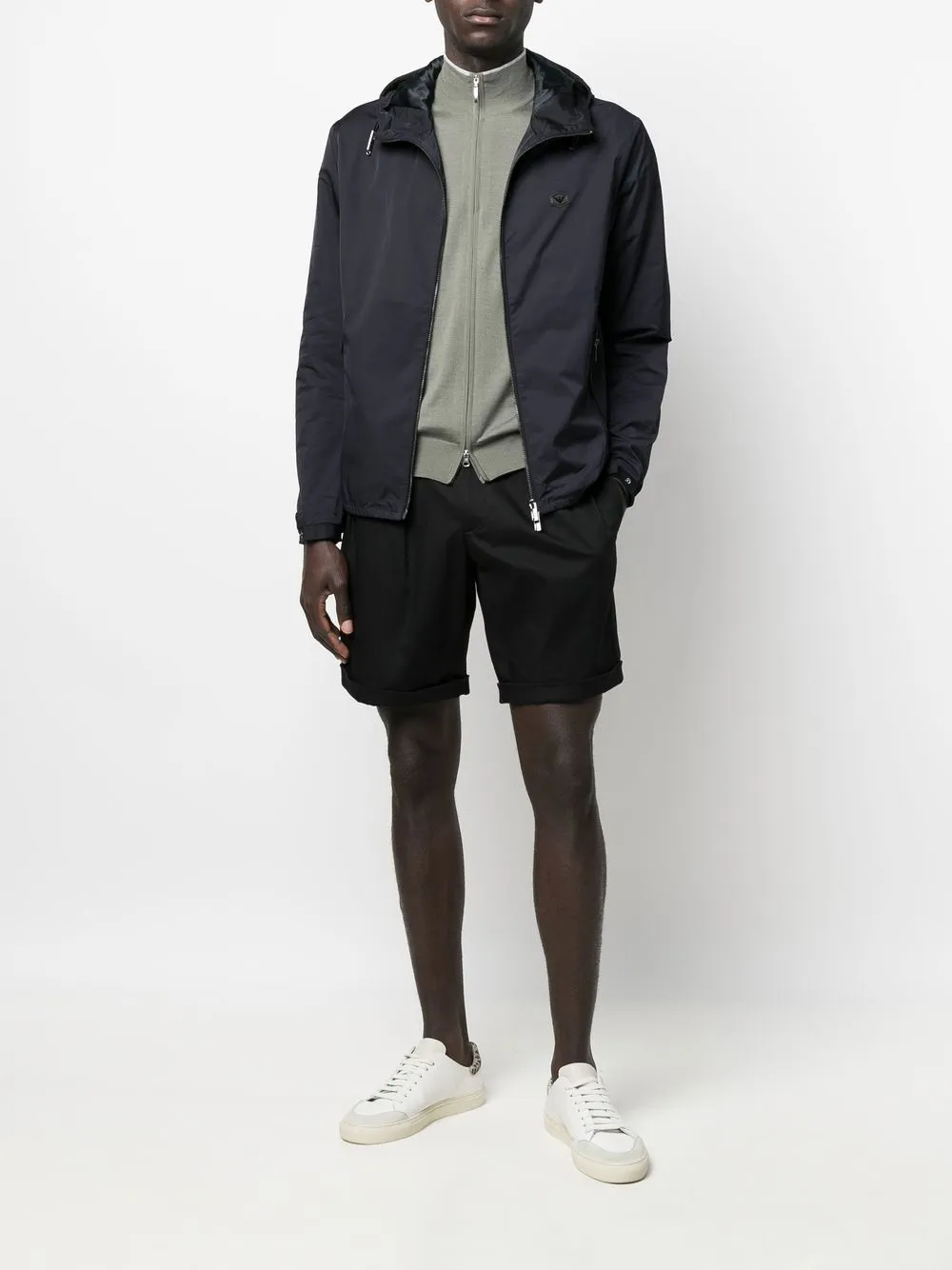 Hooded blouson jacket