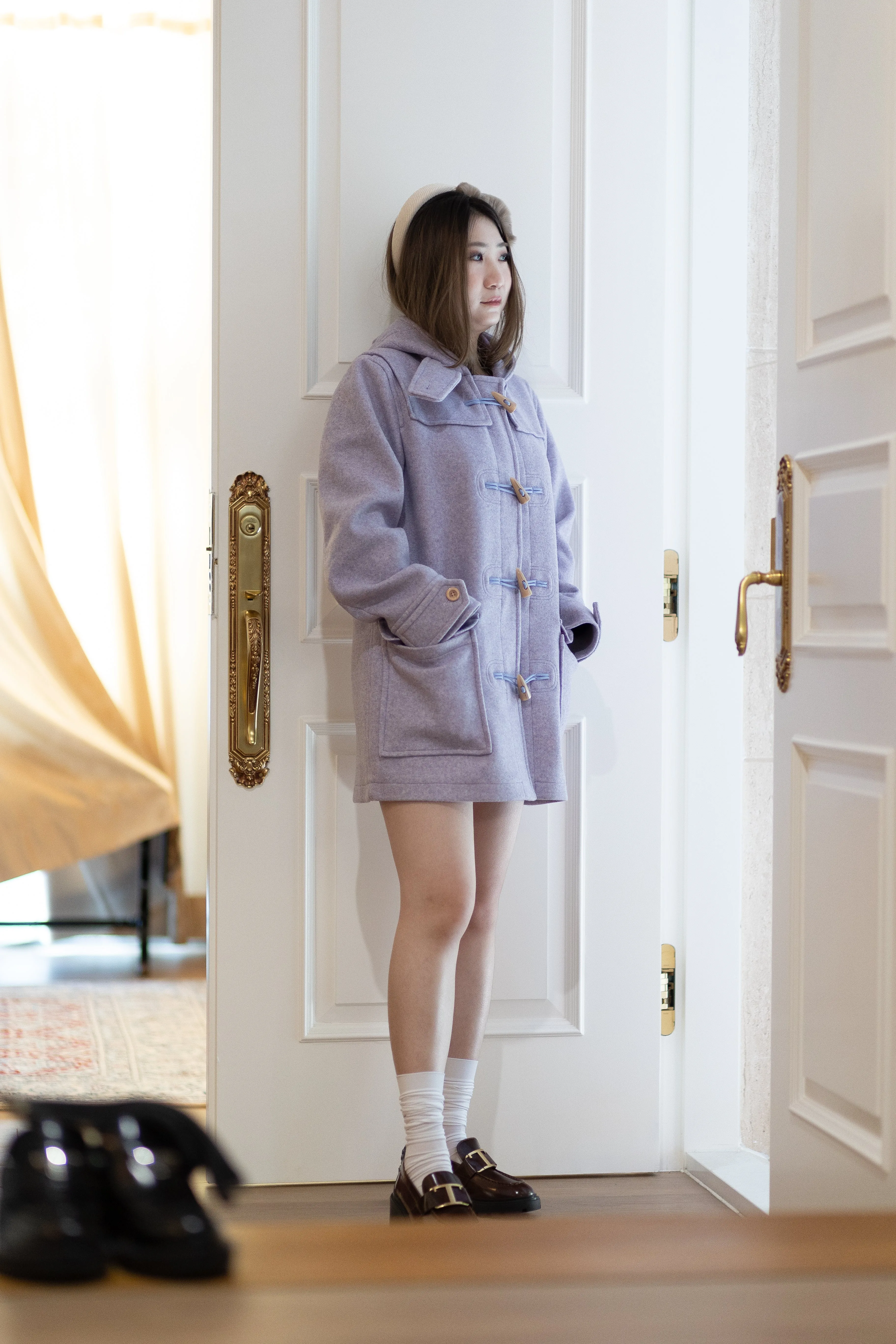 Hooded Coat (Pastel Lilac)