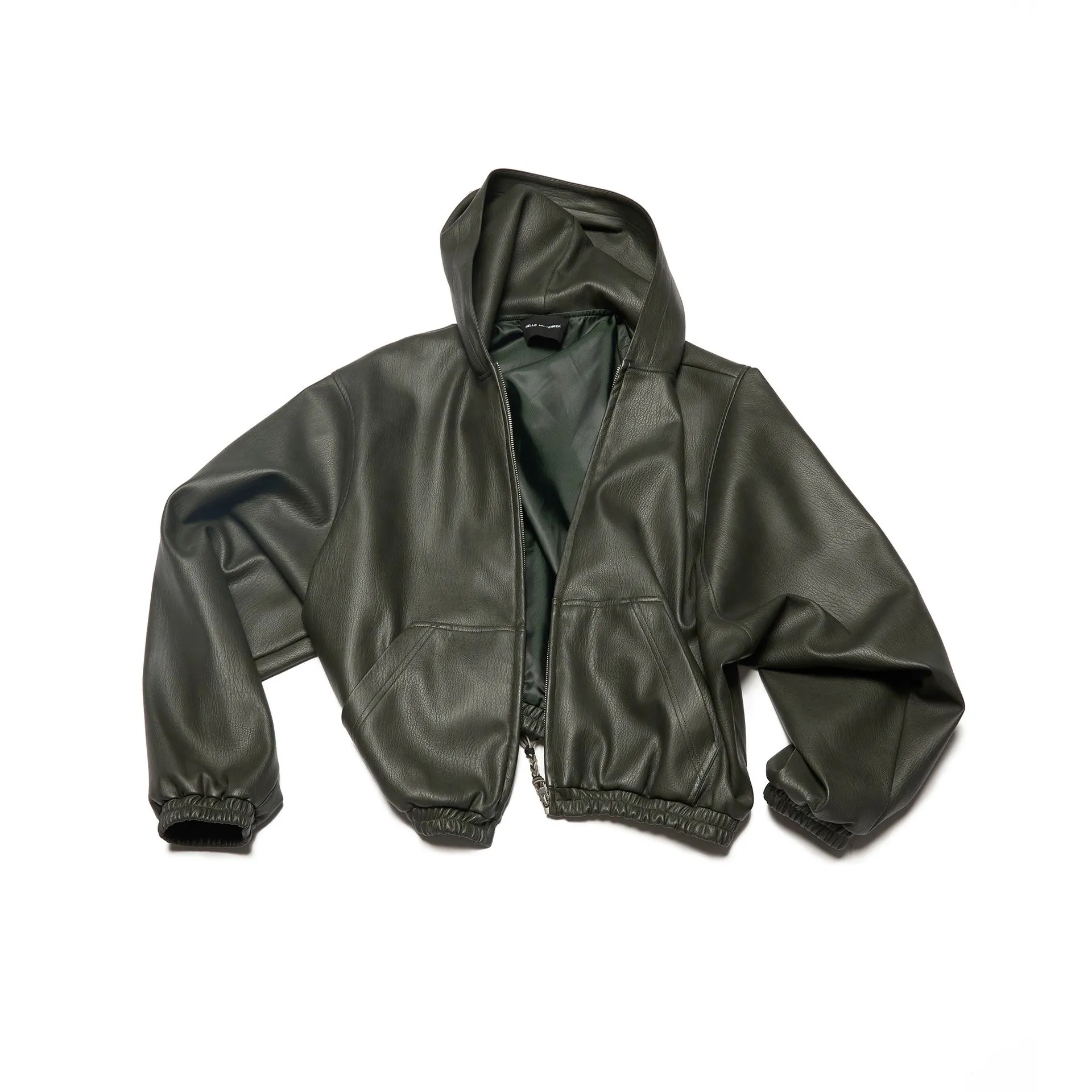 Hooded Faux Leather Jacket