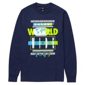 Huf 93 Tour Navy Long Sleeve T-Shirt