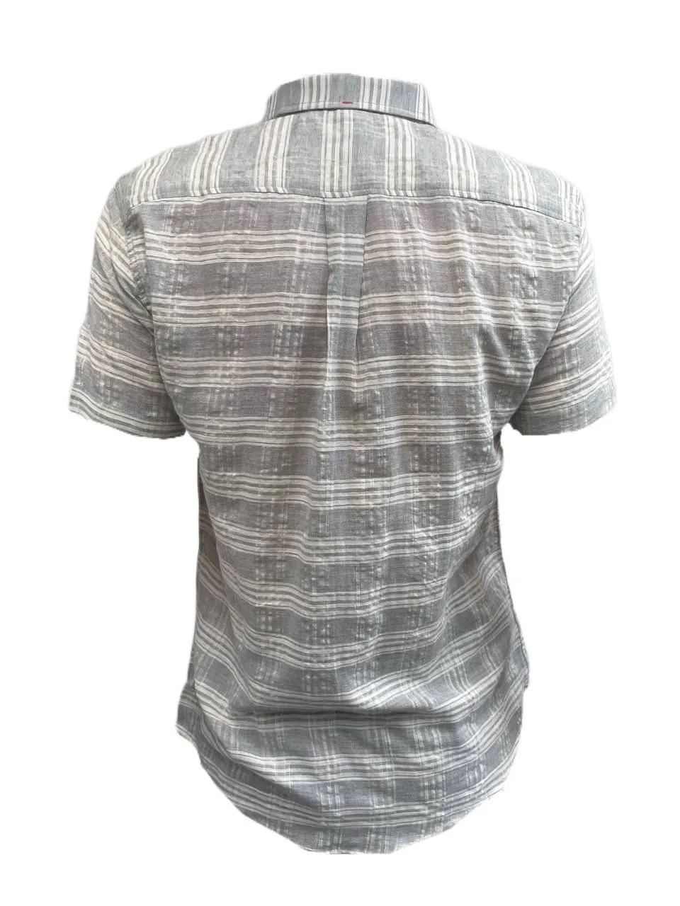Impatient Wolves Men's Sea Stripe Grey Short Sleeve Shirt Size S NWT