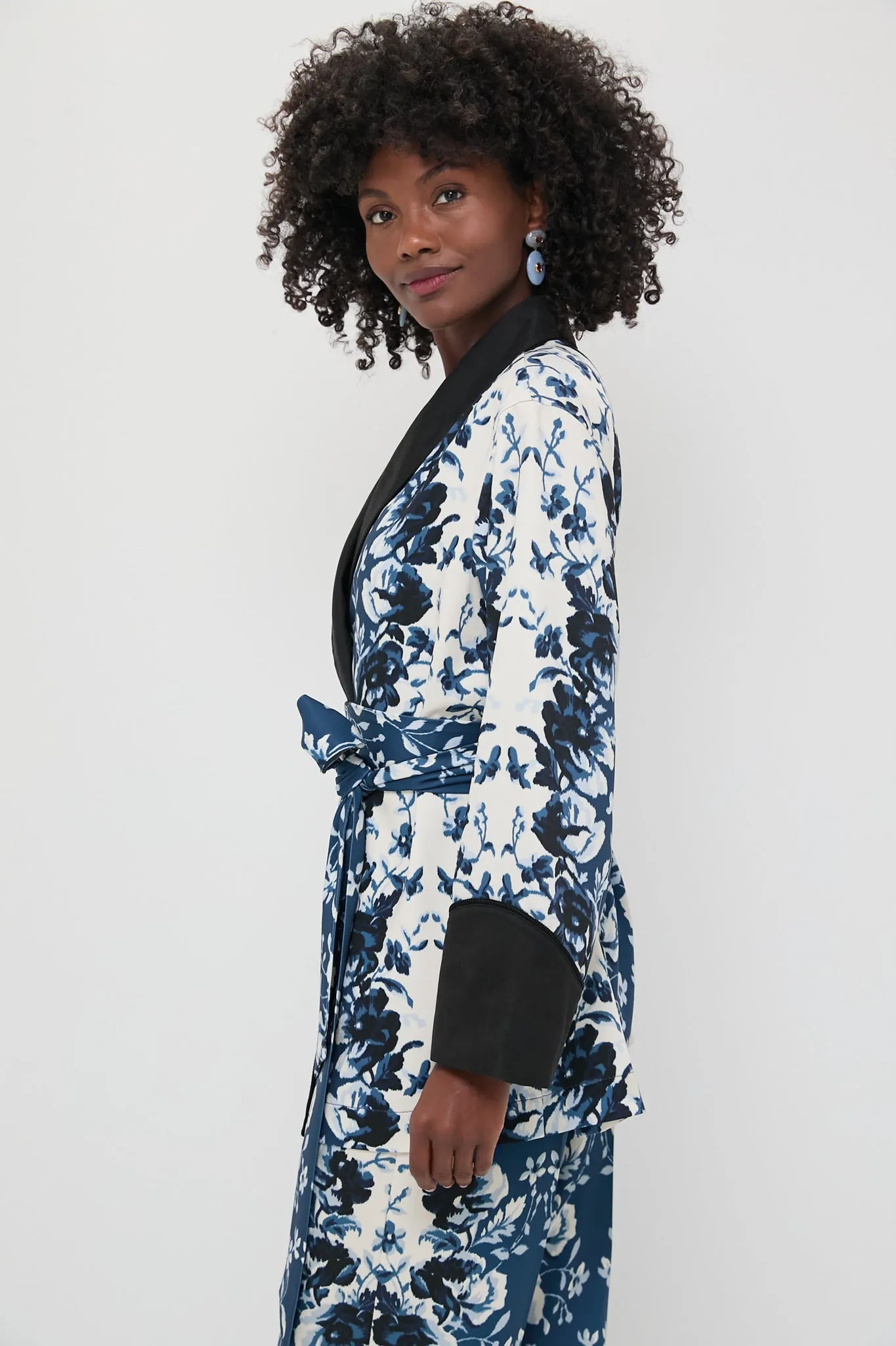 Indigo Reflection Drapey Twill Pascal Jacket