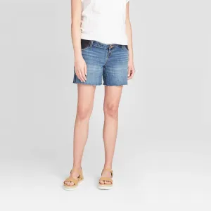 Isabel Maternity by Ingrid & Isabel Maternity Inset Panel Boyfriend Jean Shorts