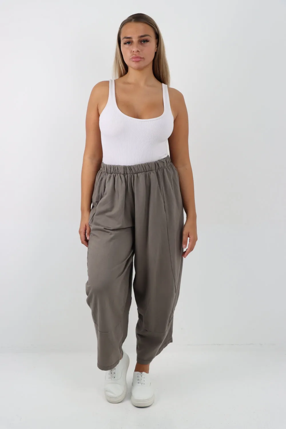 Italian Relaxed Fit Plain Baggy Trouser