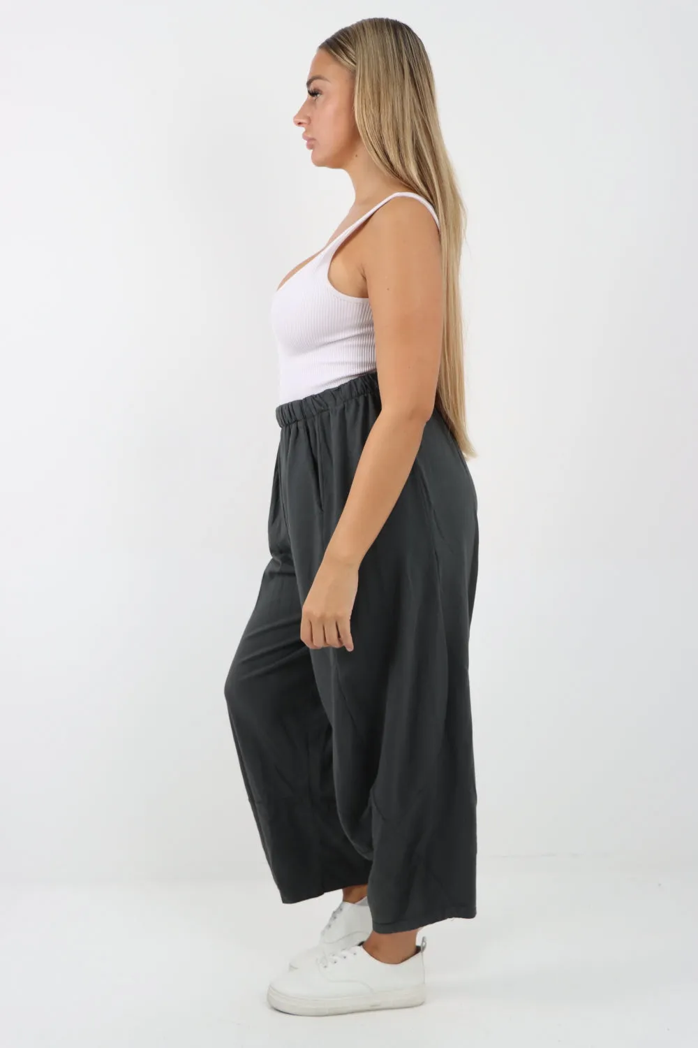 Italian Relaxed Fit Plain Baggy Trouser