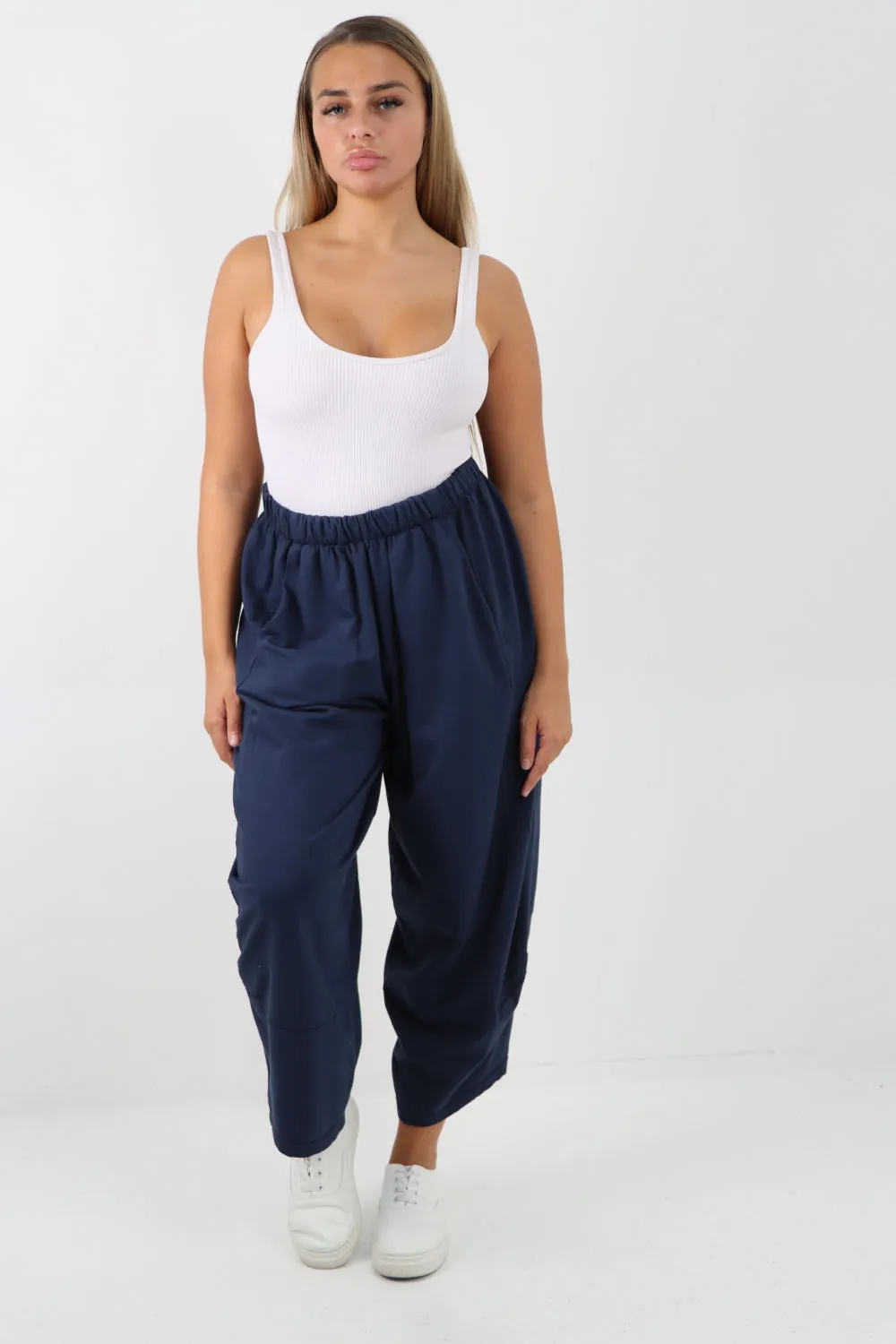 Italian Relaxed Fit Plain Baggy Trouser