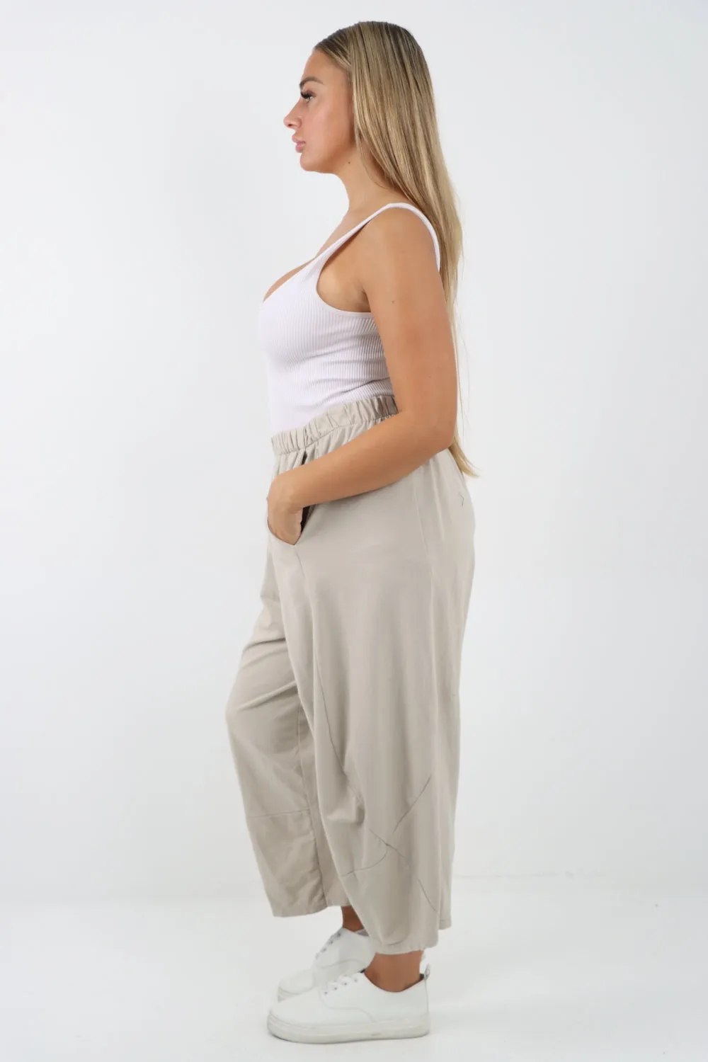 Italian Relaxed Fit Plain Baggy Trouser