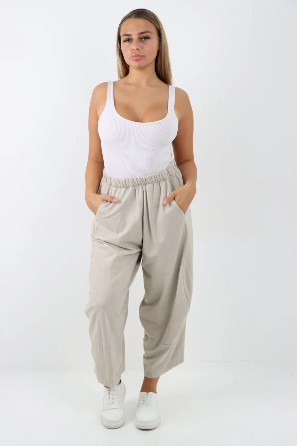 Italian Relaxed Fit Plain Baggy Trouser