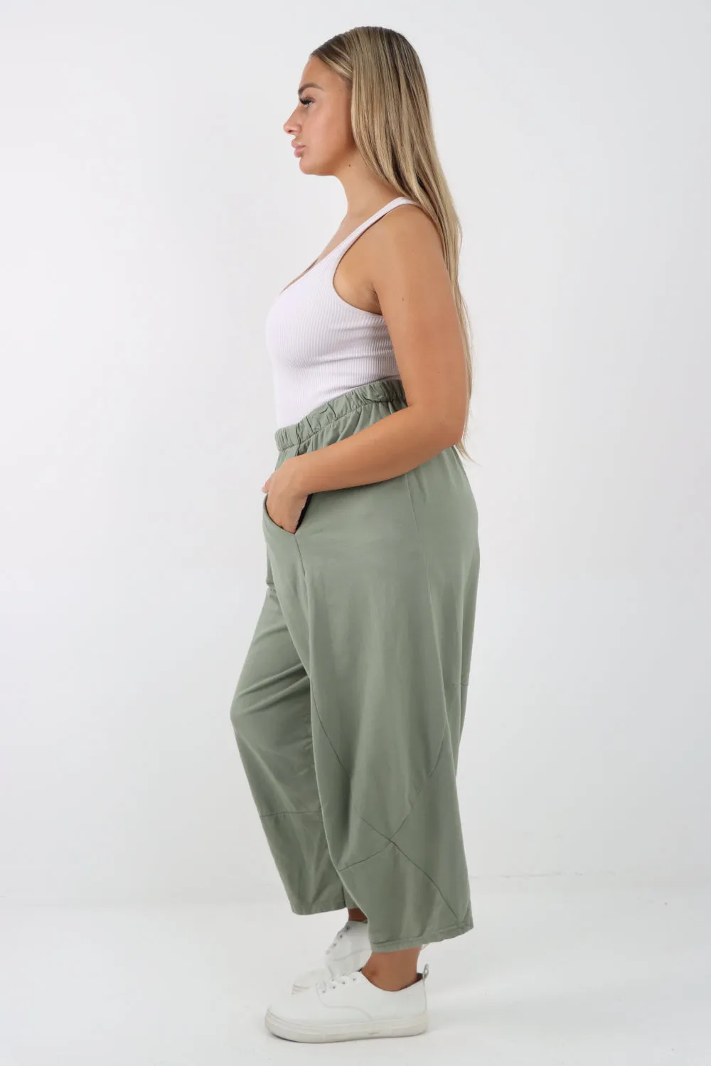 Italian Relaxed Fit Plain Baggy Trouser