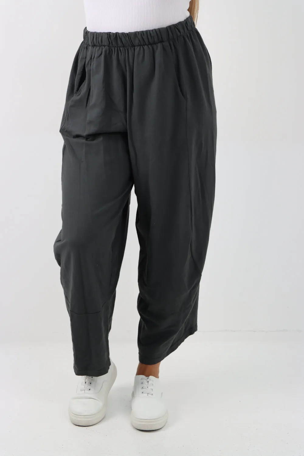 Italian Relaxed Fit Plain Baggy Trouser