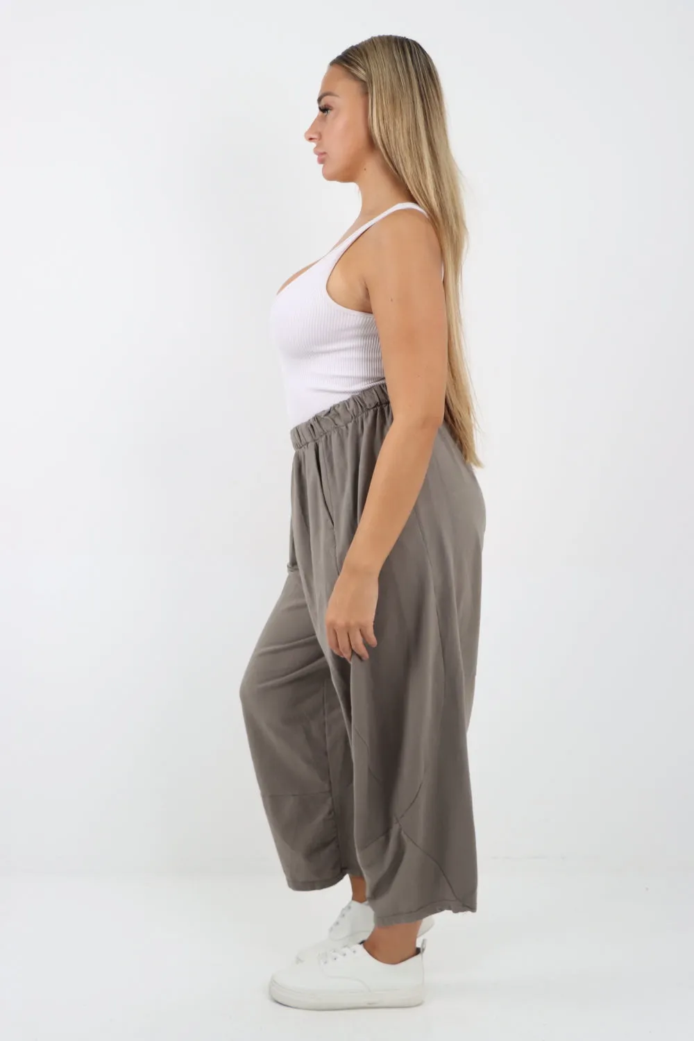 Italian Relaxed Fit Plain Baggy Trouser