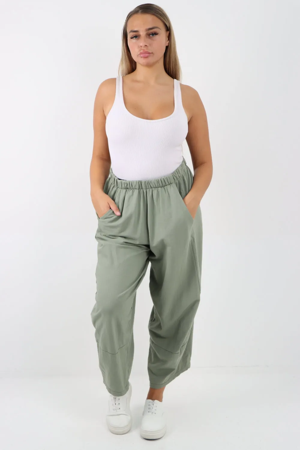 Italian Relaxed Fit Plain Baggy Trouser