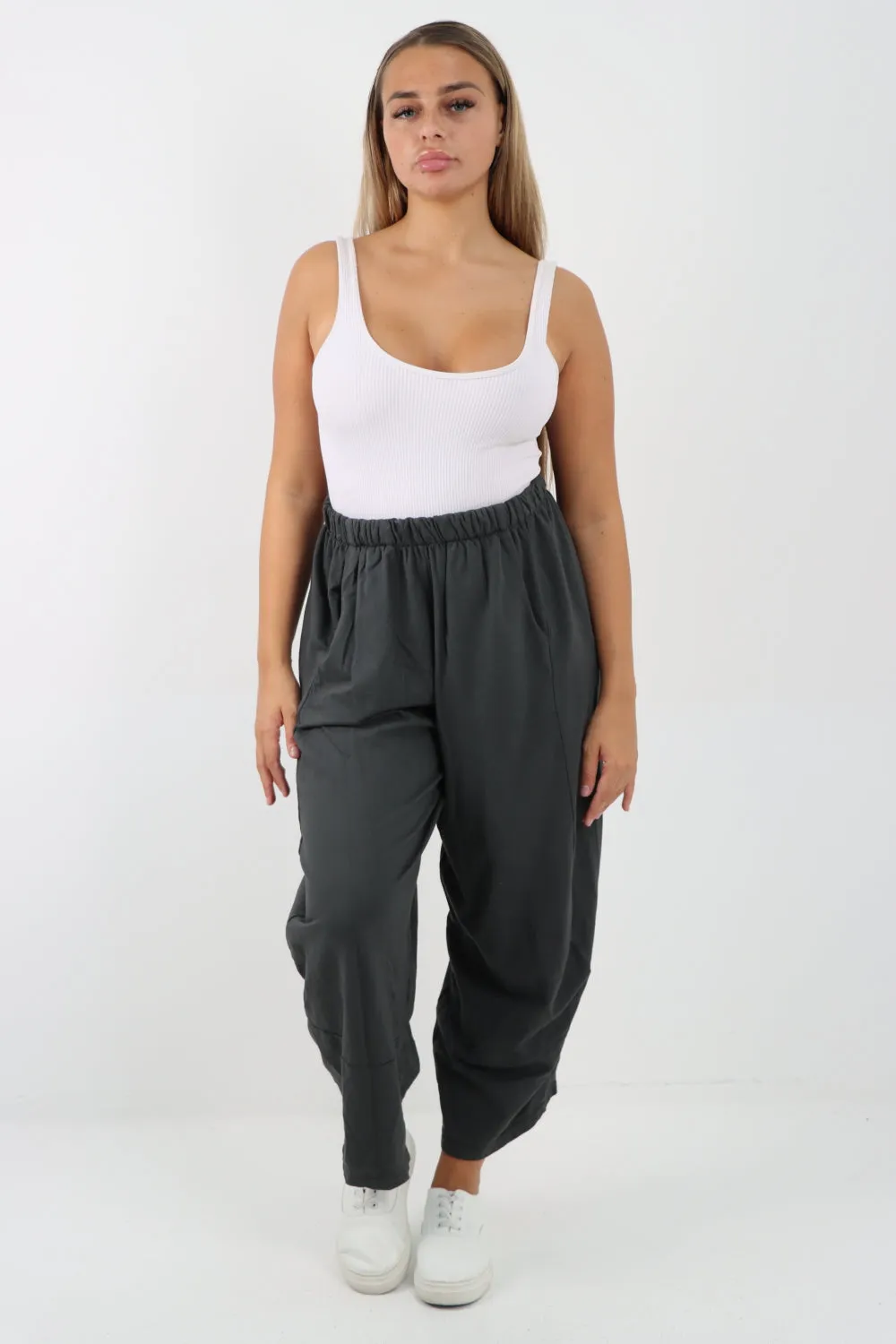Italian Relaxed Fit Plain Baggy Trouser