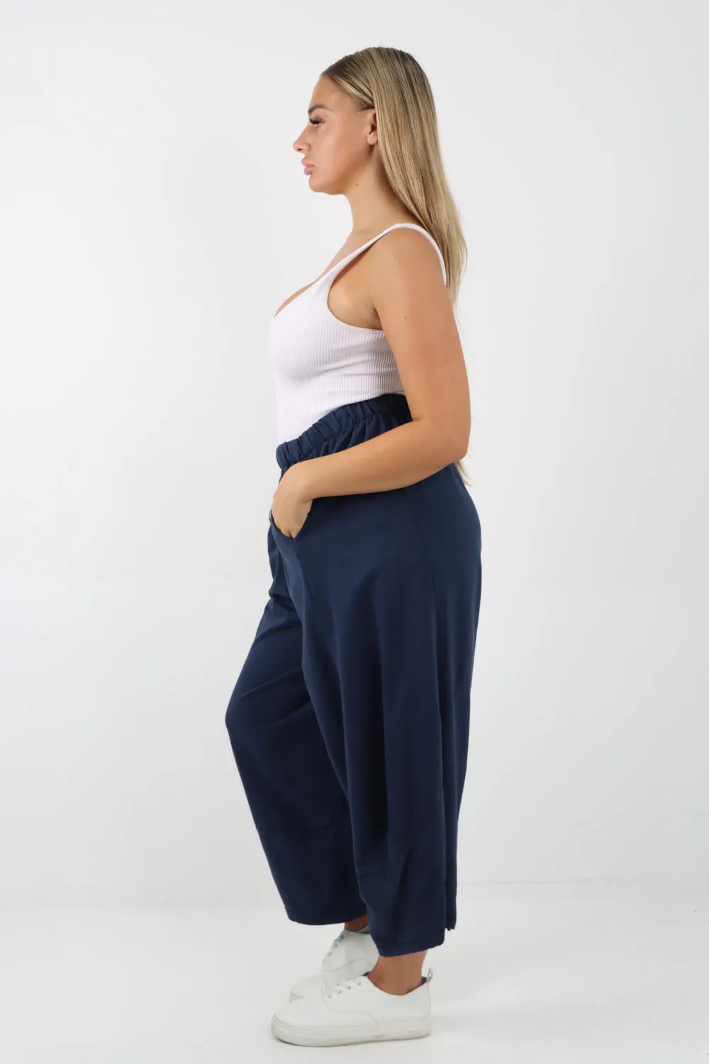 Italian Relaxed Fit Plain Baggy Trouser