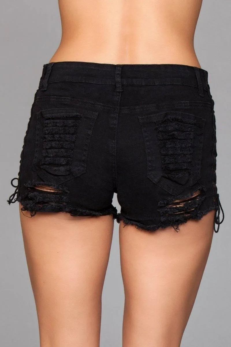 J5BK Looped In Distressed Shorts -