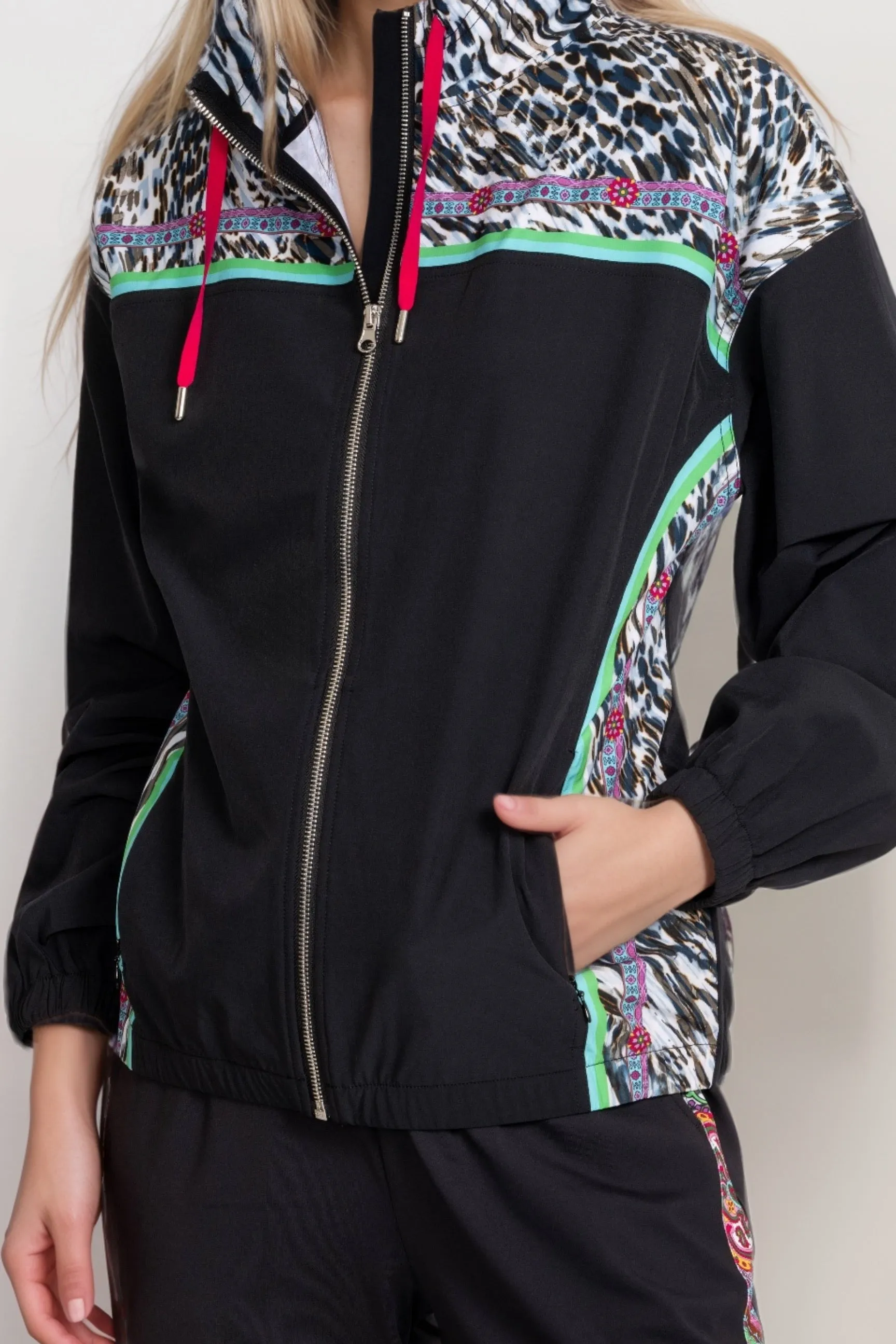 Johnny Was Bee Active Hooded Full Zip Jacket A8924-E