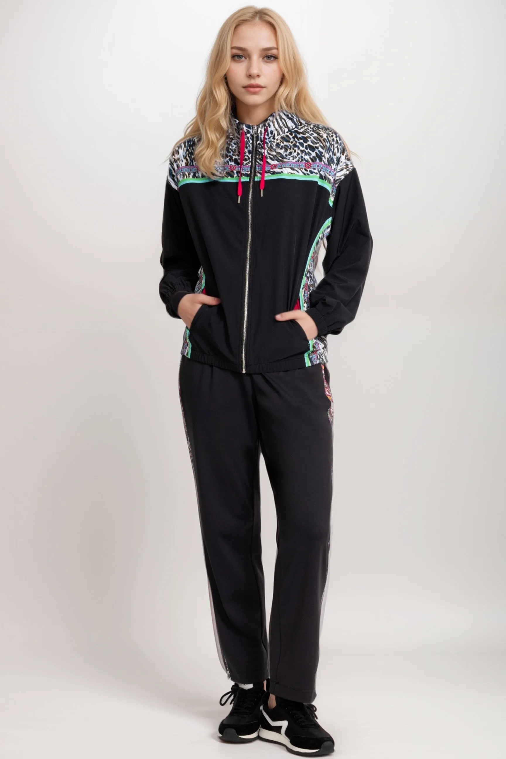 Johnny Was Bee Active Hooded Full Zip Jacket A8924-E