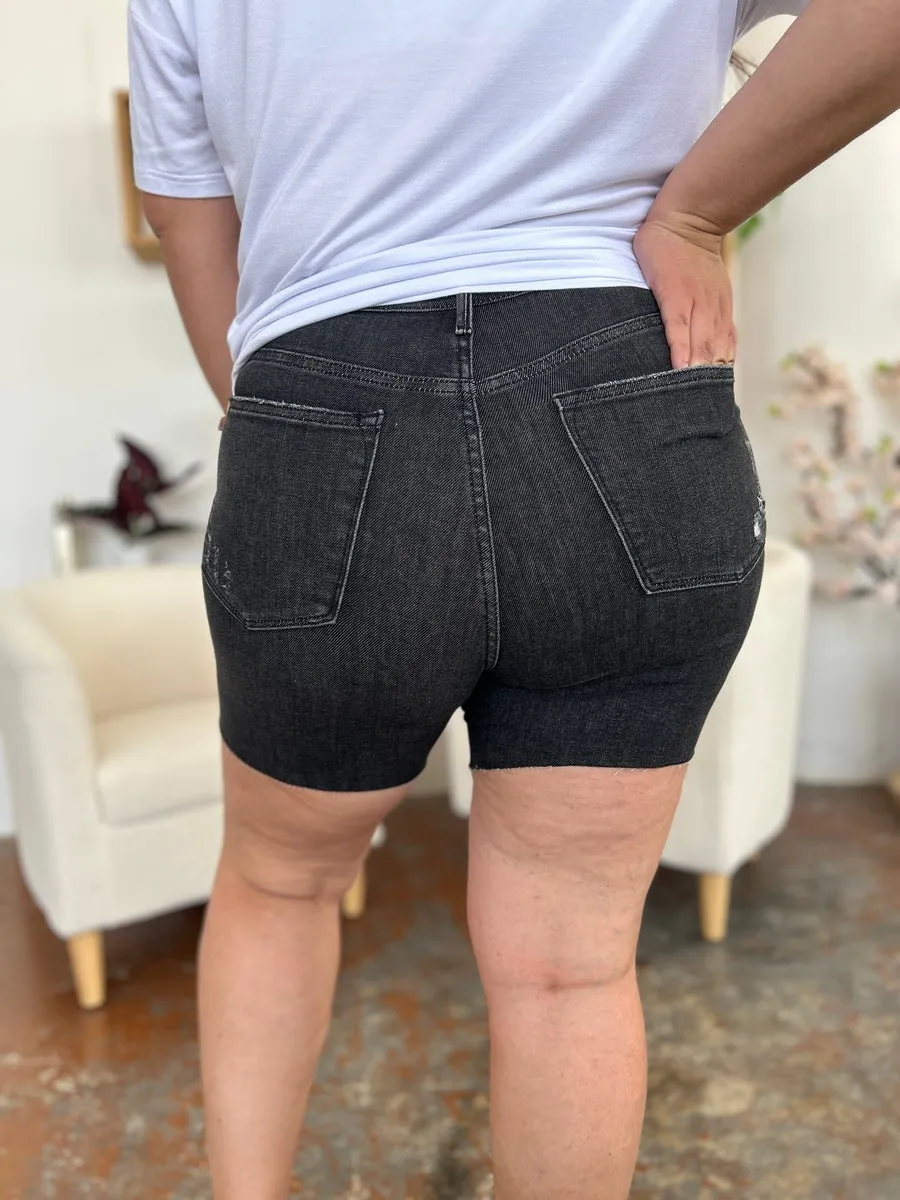 Judy Blue Full Size High Waist Rigid Magic Denim Shorts Plus Size Also Available