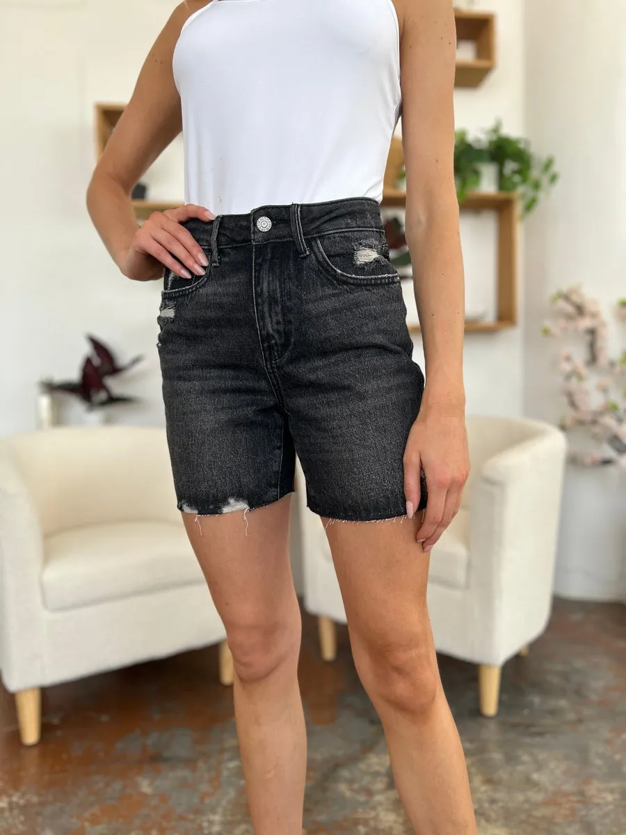 Judy Blue Full Size High Waist Rigid Magic Denim Shorts Plus Size Also Available