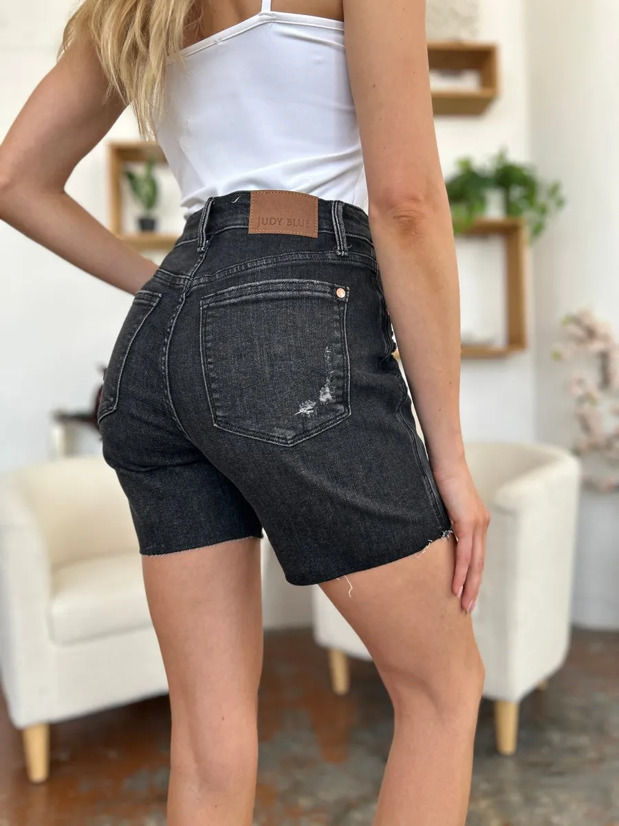 Judy Blue Full Size High Waist Rigid Magic Denim Shorts Plus Size Also Available