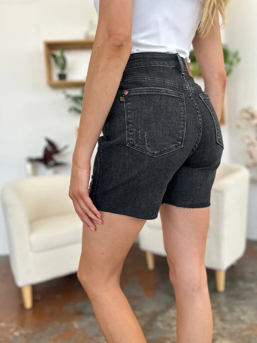 Judy Blue Full Size High Waist Rigid Magic Denim Shorts Plus Size Also Available