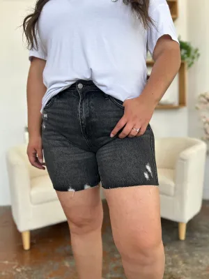 Judy Blue Full Size High Waist Rigid Magic Denim Shorts Plus Size Also Available