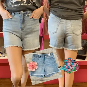 Judy Blue Hi Waist Braided Waistband Shorts
