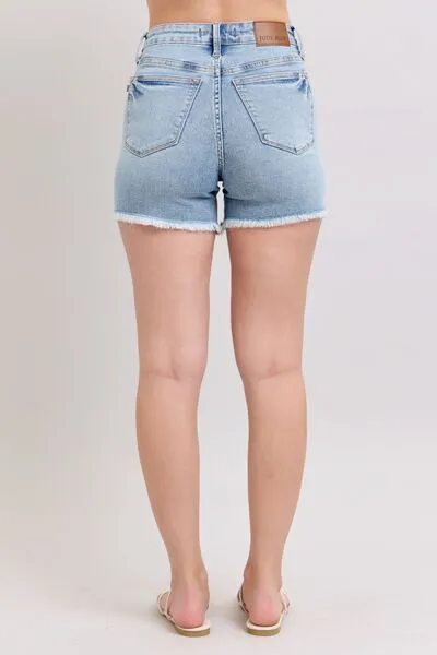 Judy Blue Tummy Control Light Denim Shorts