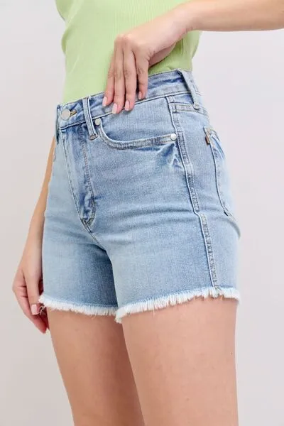 Judy Blue Tummy Control Light Denim Shorts