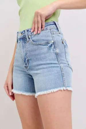 Judy Blue Tummy Control Light Denim Shorts