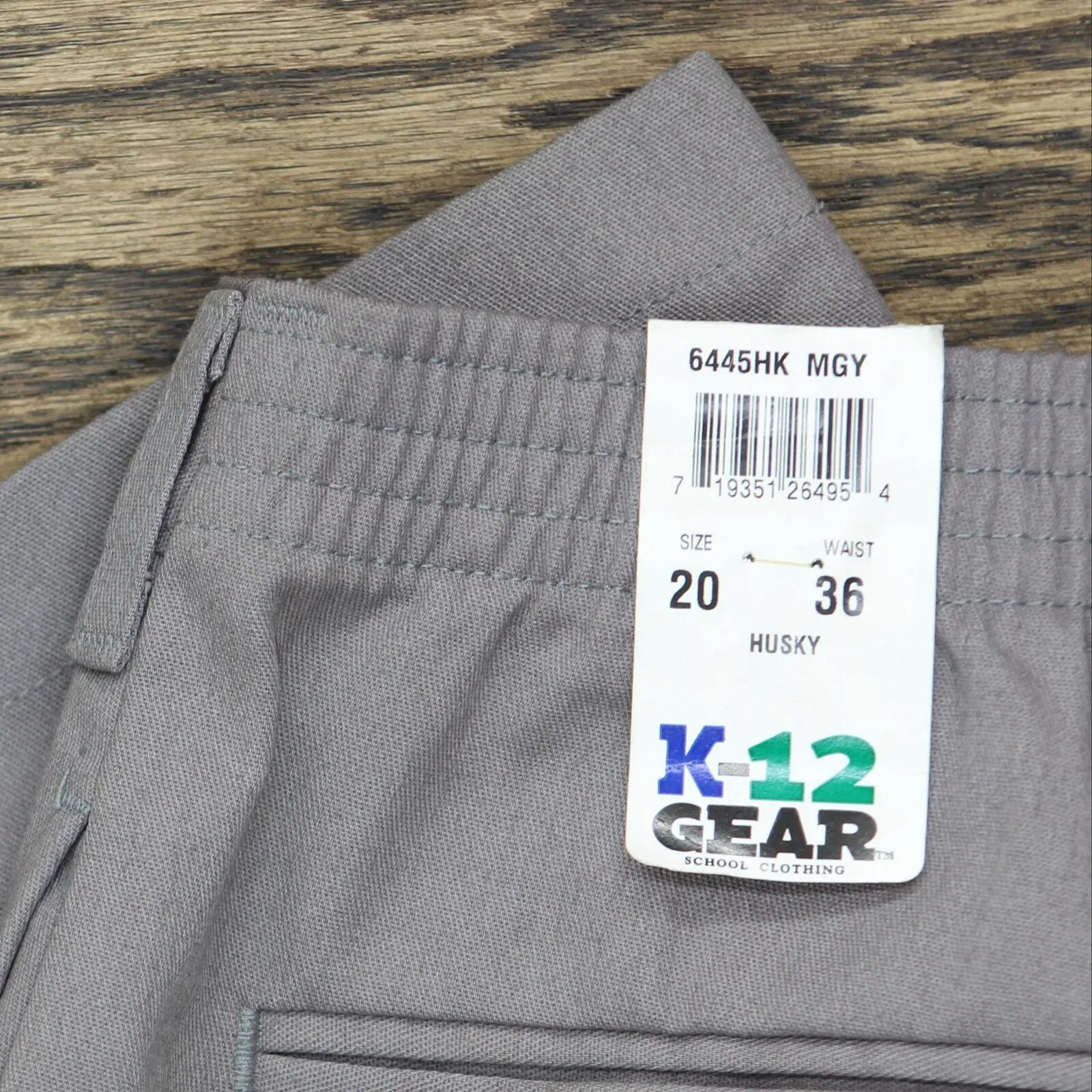 K12 Gear Boys Youth Elastic Waist Dress School Shorts Gray 20 Husky