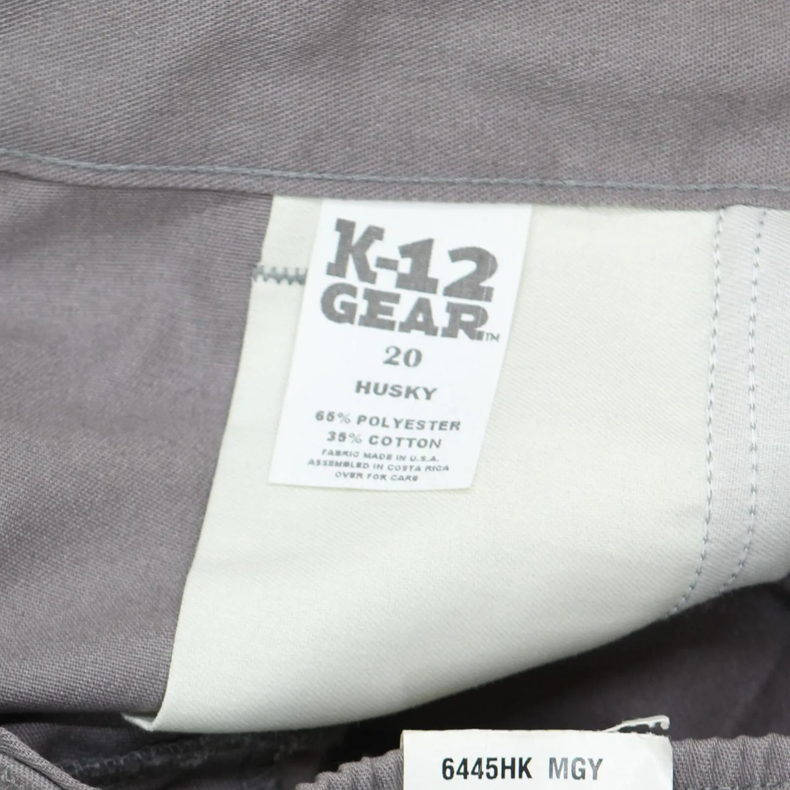 K12 Gear Boys Youth Elastic Waist Dress School Shorts Gray 20 Husky