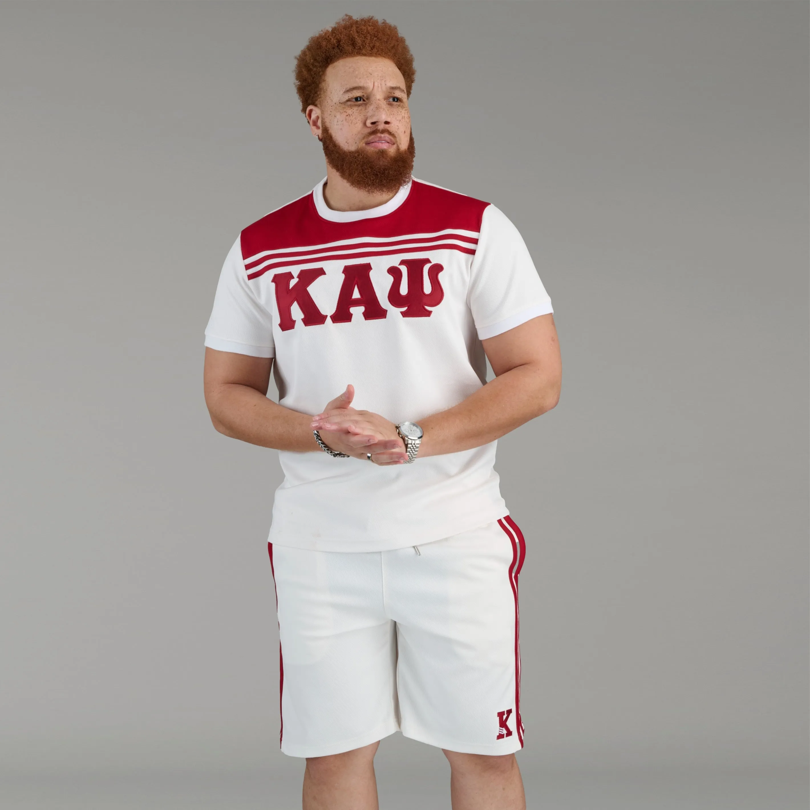 Kappa Alpha Psi 3-Letter Striped Jersey Tee-FINAL SALE