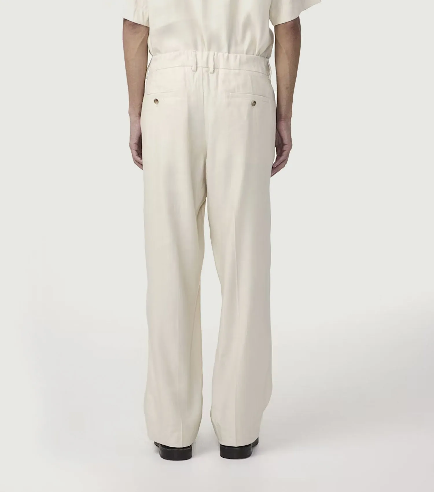 Kay Relaxed Fit Linen Blend Trouser Ivory
