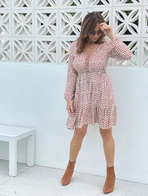 Kelsi Dress - Tan Spot