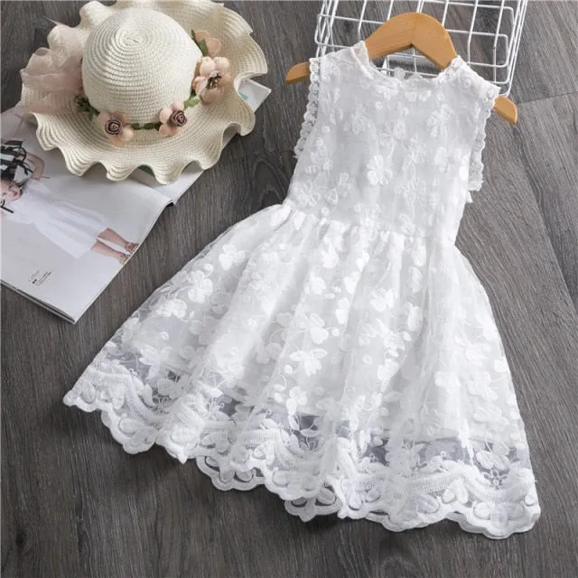 Kids Dress For Girls Spring Puff Long Sleeve Fairy Dresses Mesh Chiffon Polka Dots Summer