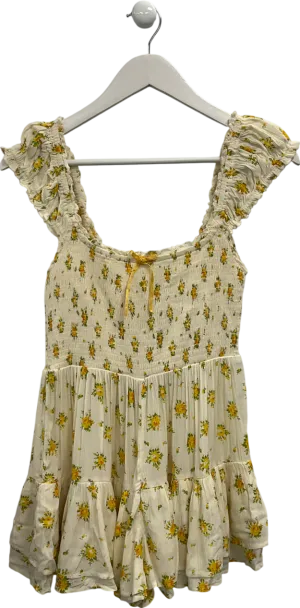 kimchi blue Yellow Floral Print Mini Dress UK S