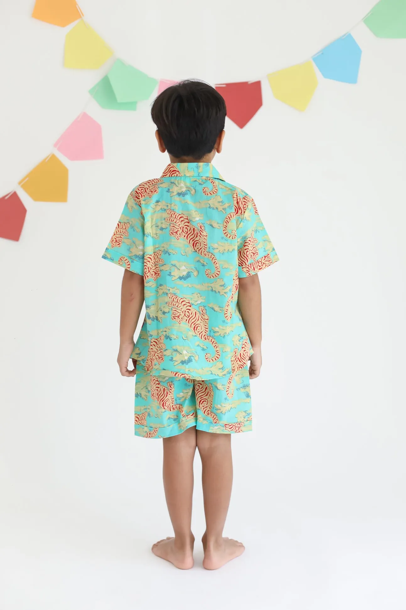 Klingaru Shirt and Short set - Green Red Tiger