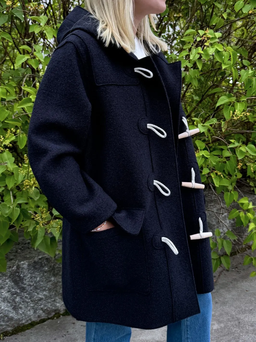 Kåpe | Duffle Coat Boiled Wool Navy Blue