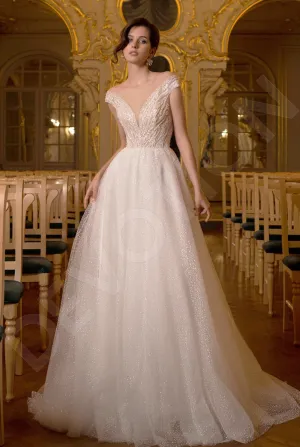 Kreta A-line Illusion Off White Wedding dress