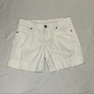 Kut from the Kloth Mid Rise Textured White Denim Shorts 6