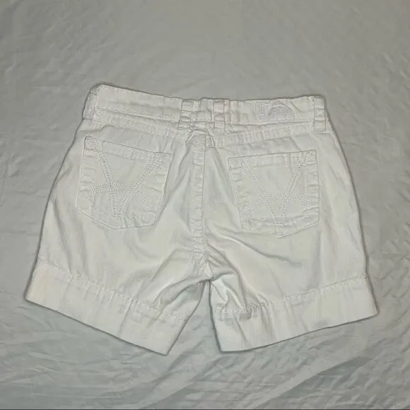 Kut from the Kloth Mid Rise Textured White Denim Shorts 6
