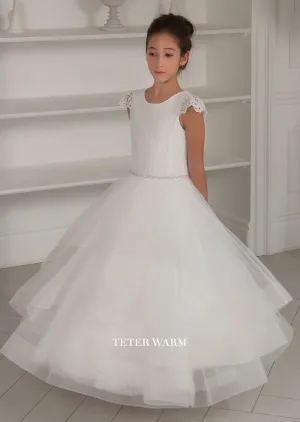 Lace Cap Sleeve Horsehair Dress 212